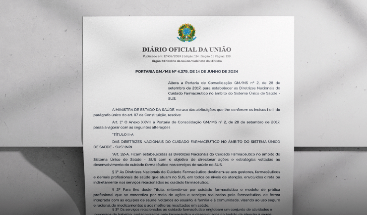 Ministério da Saúde publica Diretrizes Nacionais do Cuidado Farmacêutico